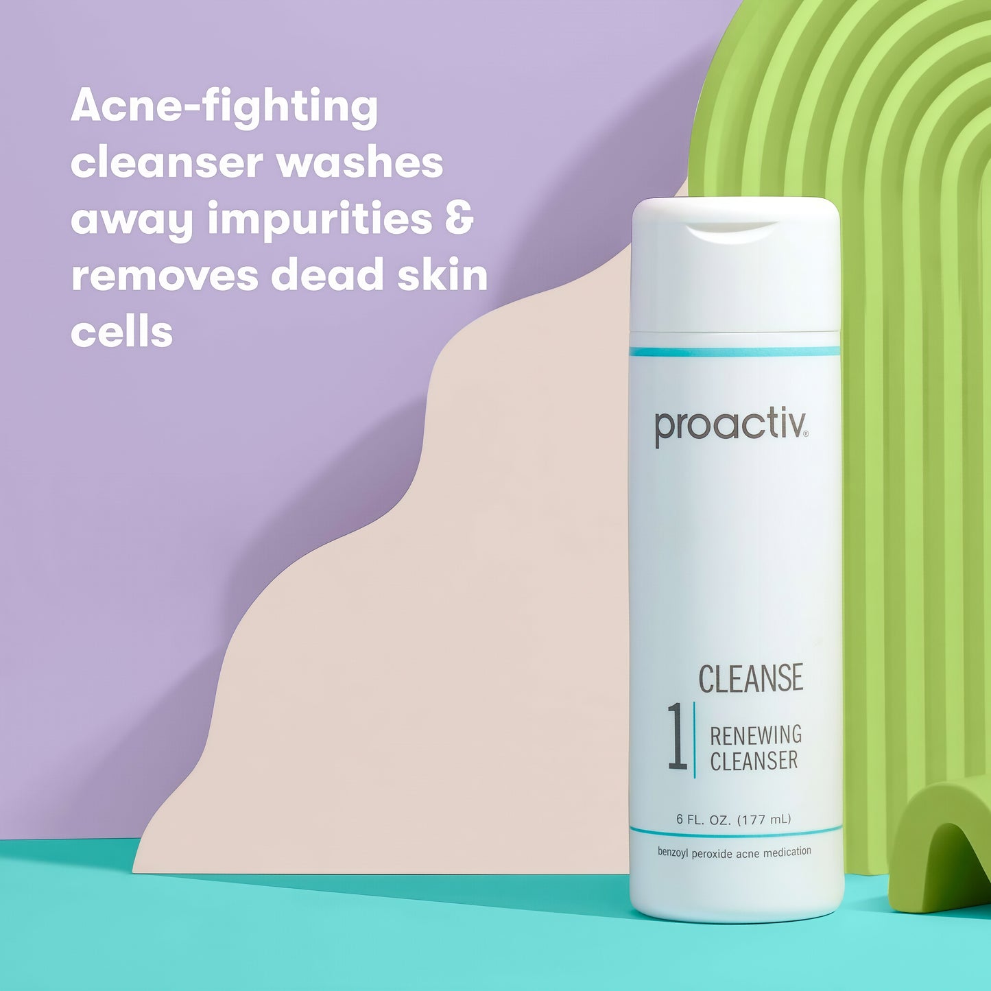 Proactiv Acne Cleanser - Benzoyl Peroxide Face Wash and Acne Treatment - Daily Facial Cleanser and Hyularonic Acid Moisturizer with Exfoliating Beads, 6 Fl Oz